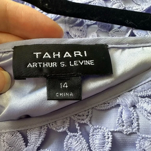 TAHARI ASL Purple Floral Lace Mini Dress - Picture 2 of 5